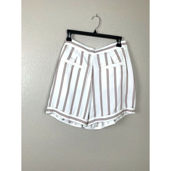 Joie Carvel Striped Shorts Size 12 White Black Pink - Picture 4 of 5